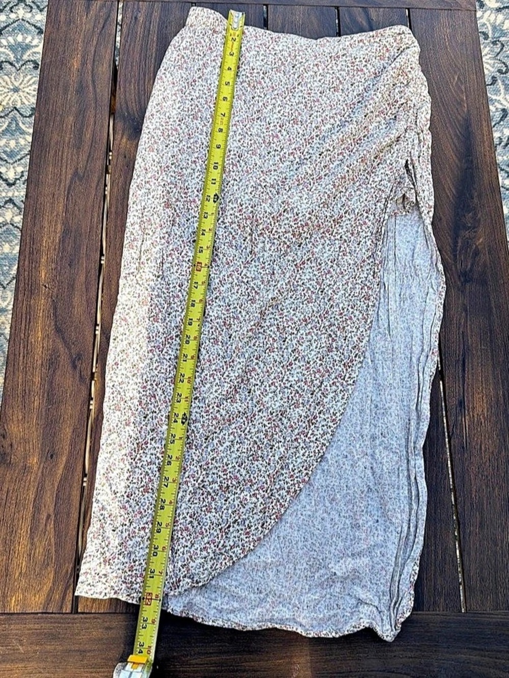 Presage Floral Wrap Maxi Skirt in White & Pink Size Medium